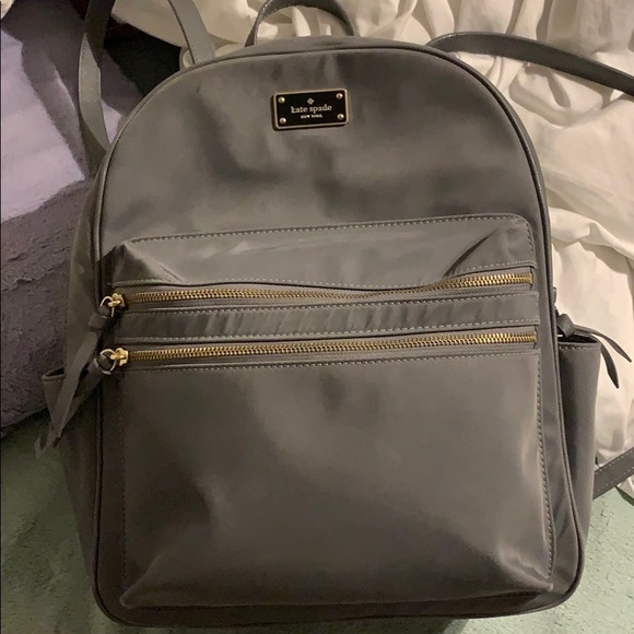 kate spade | Bags | Kate Spade Large Grey Backpack Gold  display picture 1